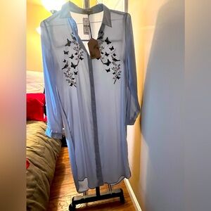 NWT LF Katsumi Tunic Shirt Dress Embroidery